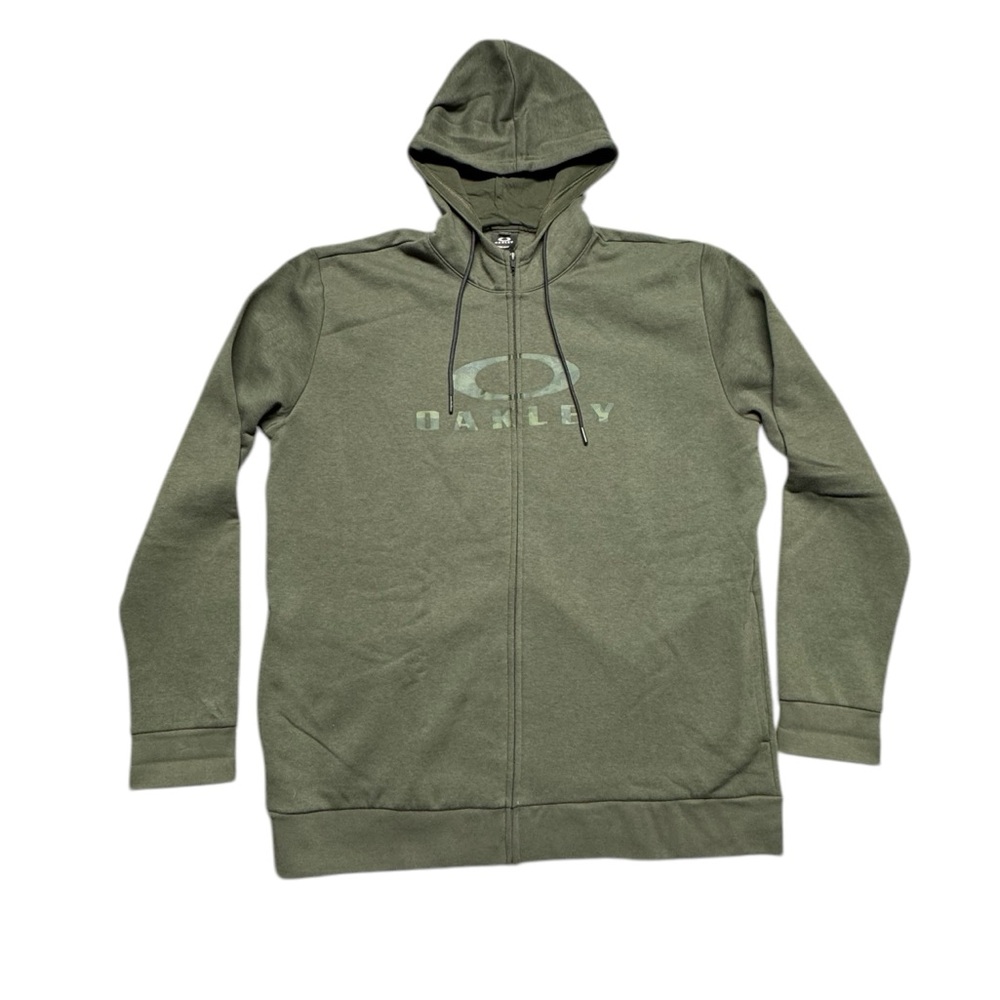 Oakley Men's Green Camo‎ Logo Full-Zip Hoodie Sweatshirt Jacket Size 2XL Casual